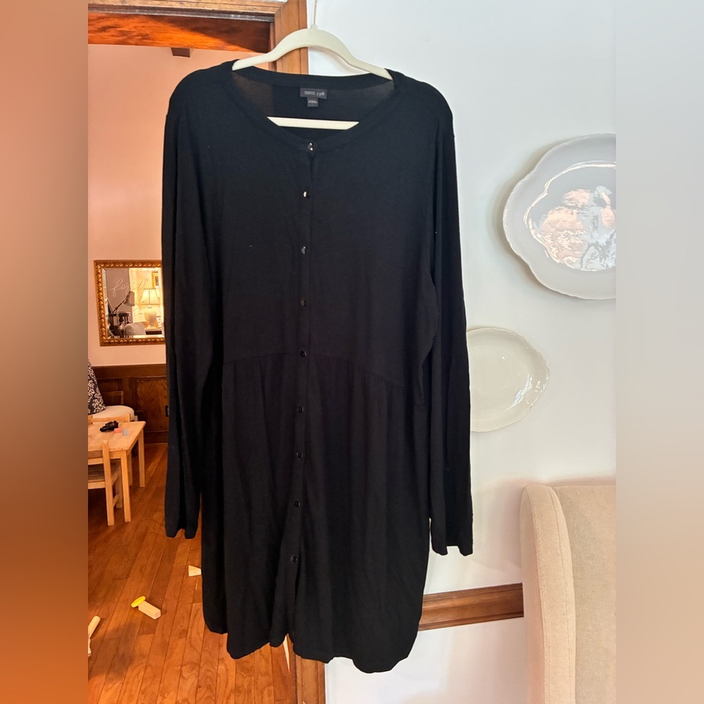 J. Jill Black Long Sleeve Crew Neck Dress